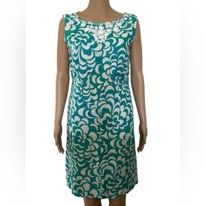 Eliza J Turquoise and White Patterned Dress